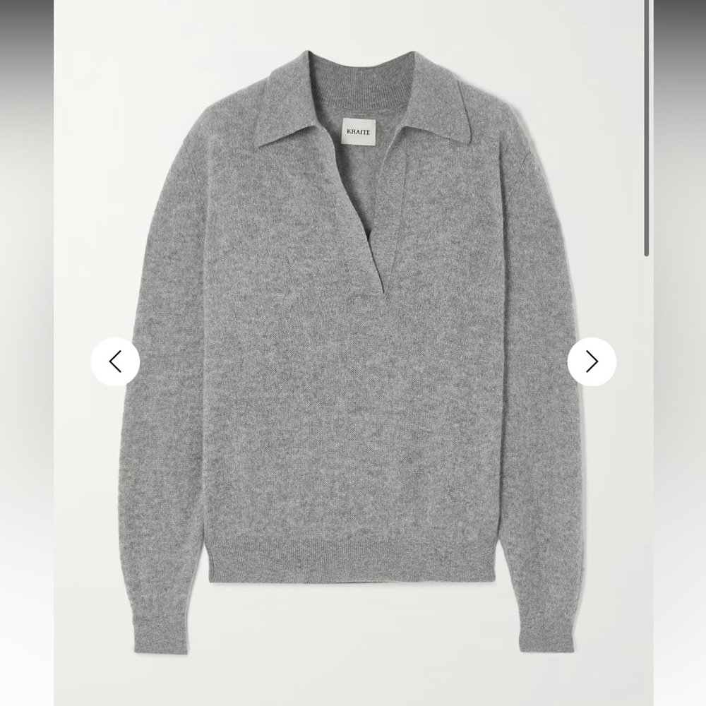 KHAITE, JO CASHMERE-BLEND SWEATER, GREY
